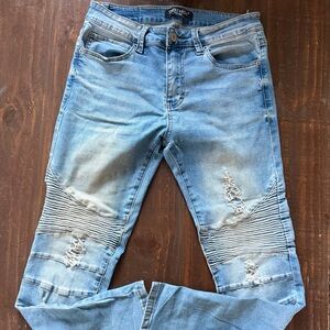 Smoke & Ash Light Blue Distressed Jeans 30x30